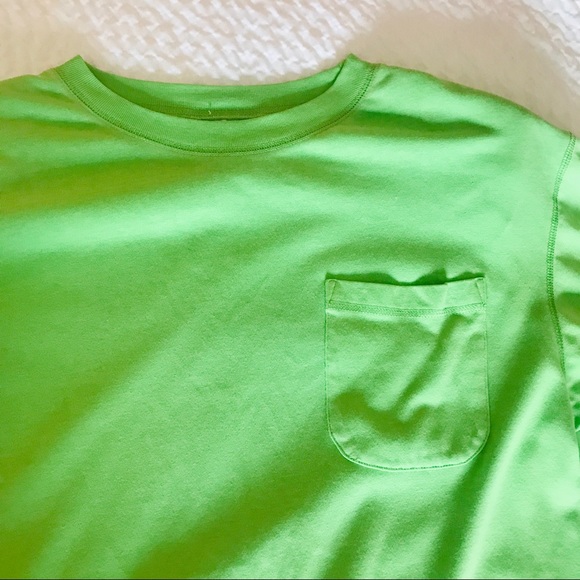 80s Nancy Keegan Lime T-Shirt Drawstring Pockets - Picture 4 of 11